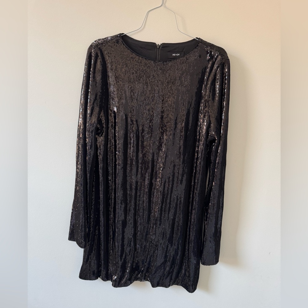 ME+EM black sequin mini dress